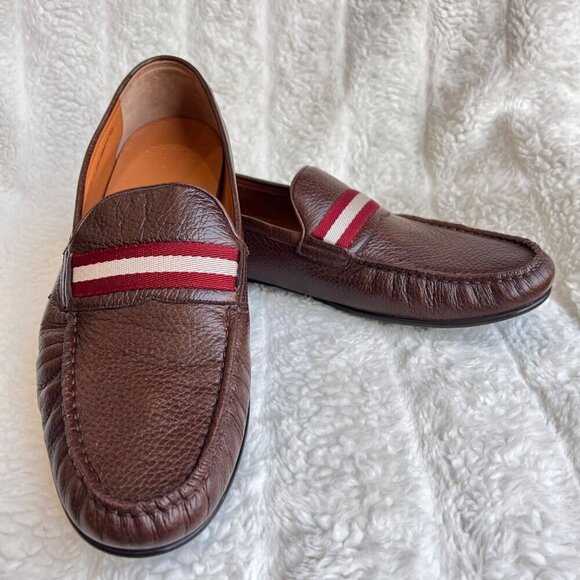 Bally Men’s Crockett leather loafers,dark brown, Size 13D main image 6